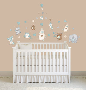 Blue Button Buddies Wall Decals