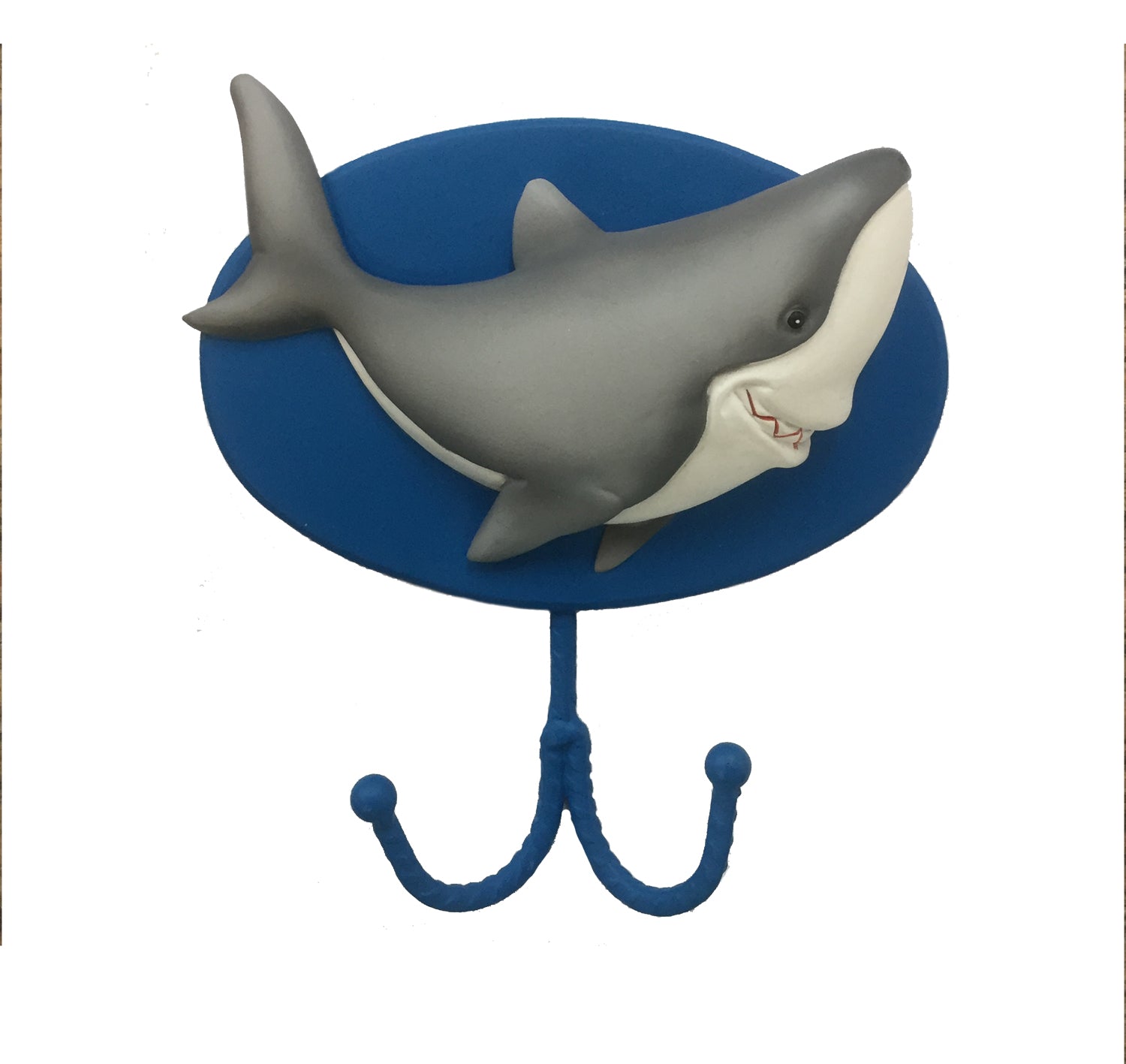 blue shark fishing hooks Fish 'n Sharks Towel Hook – Borders Unlimited