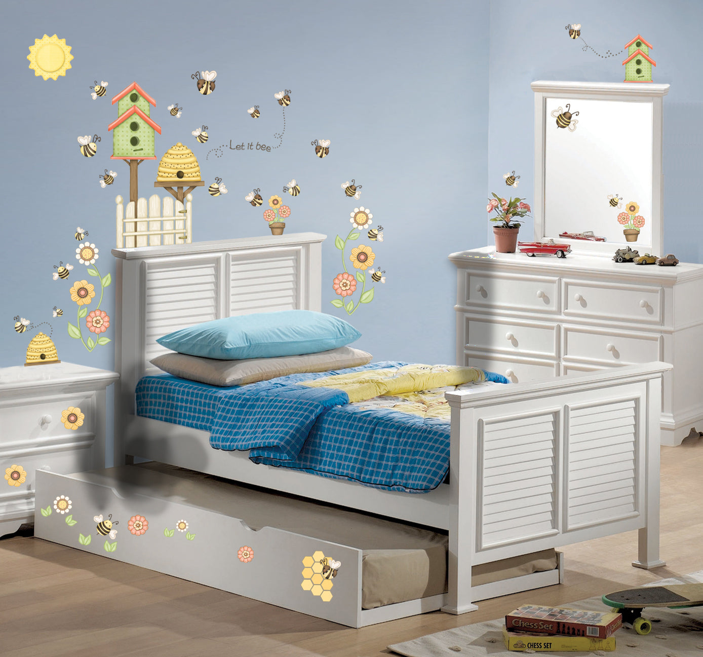 Let it Bee Happy Wall Decals