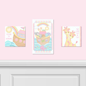 Noah's Pastel Pairs 3 PC Canvas Wall Art Set