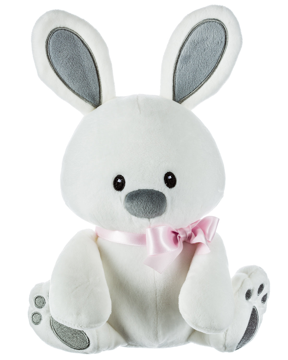 White Plush Bunny with Pink Ribbon