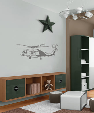 Camo Helicopter Sudden Shadow Wall Decal