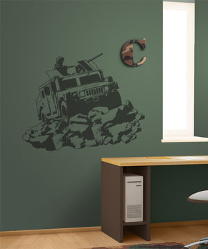 Camo Humvee Sudden Shadow Wall Decal